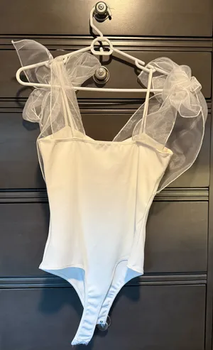Lane 201 white bodysuit with ties thumbnail 2