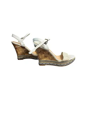 Bella-Vita Women’s White & Tan Wedges thumbnail 4
