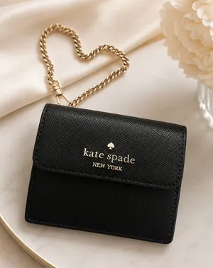 Kate Spade Black Madison Saffiano Small Card Case thumbnail 1