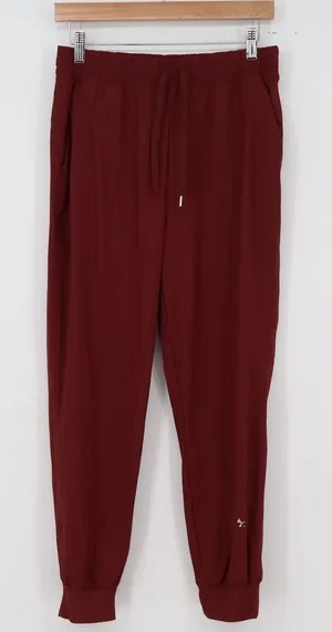 Old Navy Joggers Womens M SleekTech Go-Dry Burgundy Tapered Athletic Good thumbnail 1