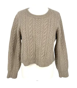 & Other Stories Cable Knit Wool Alpaca Sweater Beige Size Large Quiet Luxury thumbnail 1