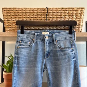 MOTHER The Looker Ankle Fray Cropped Jeans in Wild & Sweet Wash, 24 thumbnail 2