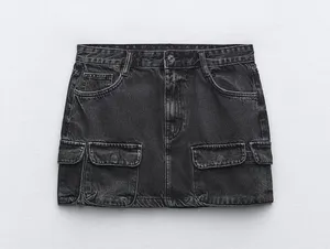 ZARA Denim Cargo Skirt TRF thumbnail 1