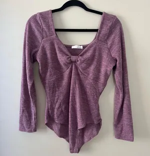Heatherly Long Sleeve Bodysuit Purple Size XL thumbnail 1