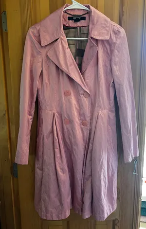 Pink Stylish DKNY Fitted Trench Coat XS thumbnail 5