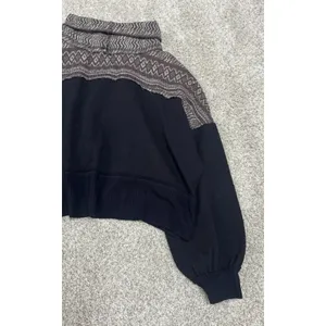 We The Free People At The Lodge Sweater Cropped Cowl Neck Fair Isle Knit Size S thumbnail 7