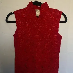 Casual Corner Stretch to fit Vintage V neck Red‎ Top Size : Small thumbnail 2