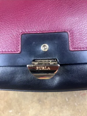 Furla Cortina Shoulder/Tote Bag in Burgandy and black thumbnail 6