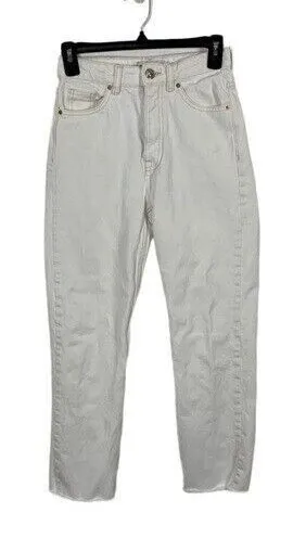Zara Womens Jeans 00 White High Rise Ankle Skinny Denim Y2K Minimalist thumbnail 1