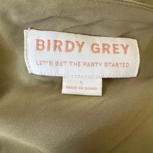 Birdy Grey Lydia Satin Dress Sage Bridesmaid‎ Cowl Neck Maxi Slit L Formal Slip thumbnail 3