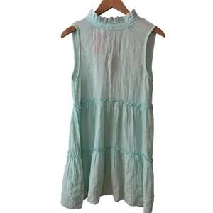 Simply Southern‎ Seafoam Green Cotton Gauze Tiered Ruffle Mini Dress Small NWT thumbnail 12