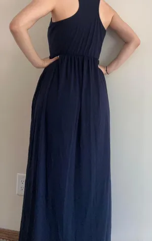 Navy Blue Maxi Dress Size M thumbnail 5
