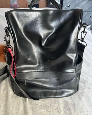 Black faux Leather Backpack - Unbranded thumbnail 1