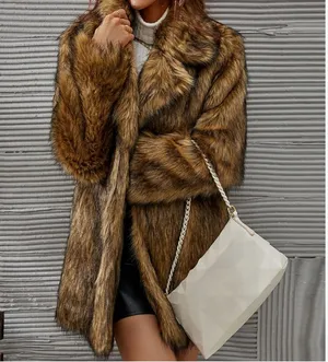 Faux Fur Jacket Brown Size M thumbnail 2