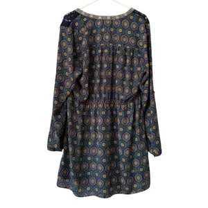 Daniel Rainn Shift Dress Women XL Navy Blue Geometric Lined Bohemian Hippie Chic thumbnail 2