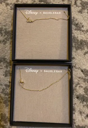 BaubleBar X Disney Mickey Mouse and Minnie Asymmetrical Necklace Set thumbnail 2