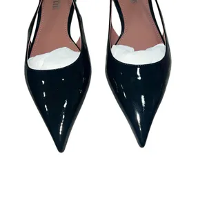 NEW NIB Paris Texas Jessica Western Slingback Flat 10 In Black Patent Leather thumbnail 5