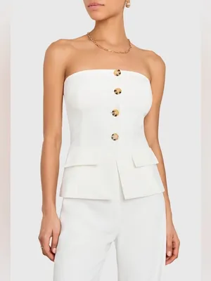 Amanda Uprichard Yadira Jumpsuit in White M thumbnail 3
