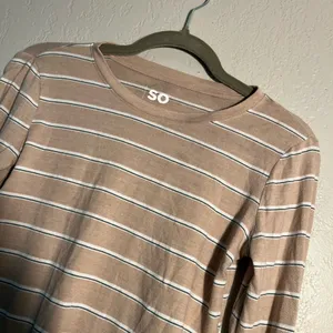 SO Women's Tan Striped Long Sleeve Top SZ XS Summer Casual T Shirt Cute + Petite thumbnail 6