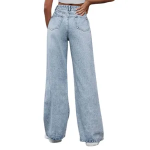 High Waist Ripped Wide Leg Jeans in Blue, Size XXS/4​​​ thumbnail 2