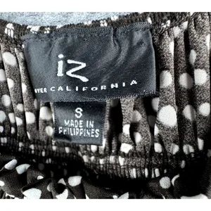 IZ Byer California Women Brown with White polka dots Dress Empire Waist Sz Small thumbnail 3