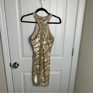 Parker Revolve gold‎ sequin bodycon mini dress party holiday new year XS wedding thumbnail 8