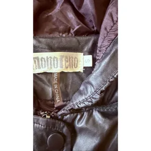 Moto & Co Faux Leather Jacket S Black Peplum Hooded thumbnail 2