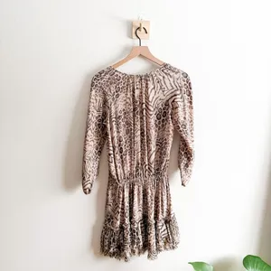 Rebecca Taylor Mid-2000s 100% Silk Leopard Print Dress Size 6 thumbnail 6