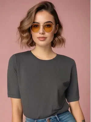 Physical Attraction Women's Medium Dark Gray Short Sleeve Crewneck‎ T-Shirt thumbnail 1