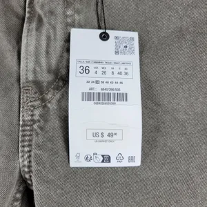 Zara The Straight Cropped Womens Jeans US 4 / EU 36 Khaki Med Wash Mid Rise New thumbnail 7
