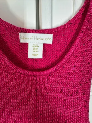 House of Harlow HOH1960 Magenta pink Sequins Knit Maxi Dress size medium summer thumbnail 2