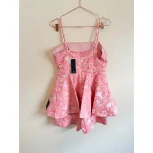 Lulus Romper Womens Pink Floral Fashionable Fit Jacquard Peplum Shorts Jumpsuit thumbnail 6
