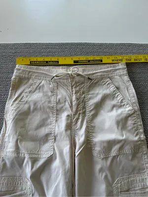 American Eagle Outfitters Ivory Beige Baggy Wide Leg Cargo Pants W Drawstring 4 thumbnail 11