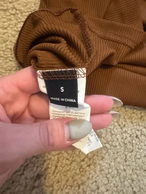 Brown one sleeve off shoulder thumbnail 3