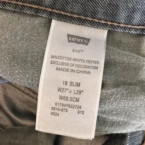 Levi’s 514 jeans 18 slim 27W 29L Straight Leg thumbnail 4