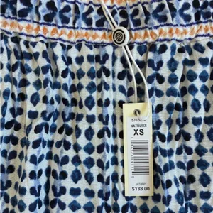 Max‎ Studio London Navy Blue White Geometric Tiered Maxi Skirt XS NWT 5702Q16 thumbnail 3