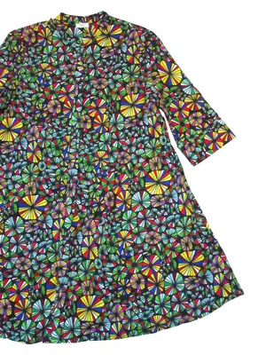 ZURI Kenya Just One Dress in Sugar Rush Cotton Button Down Shirtdress L thumbnail 2