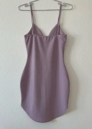 Missguided Lilac Strappy Plunge Bodycon Dress thumbnail 4