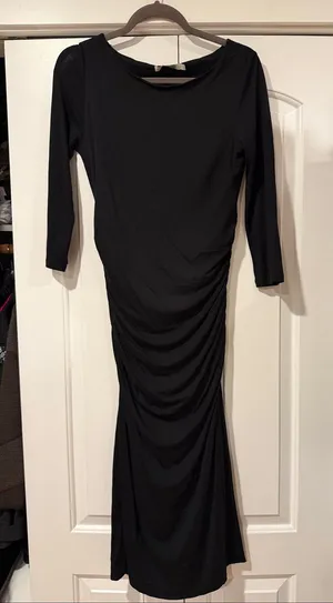 Boden Black Midi Dress‎ with Side Ruching 6T thumbnail 1