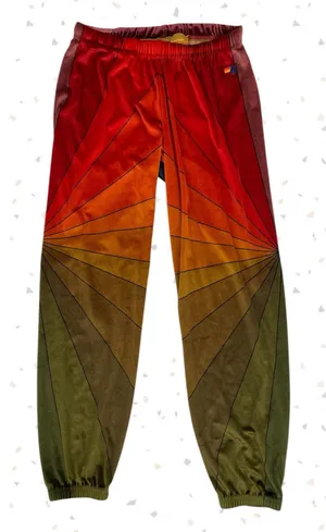 Aviator Nation Sunrise Velvet Sweatpant Joggers Sunset Velour Orange Red Size M thumbnail 1
