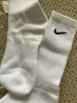 Nike White Crew Athletic Socks with Black Swoosh thumbnail 4