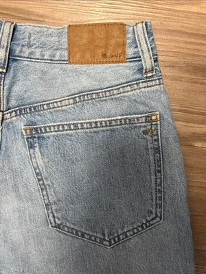 Madewell Tall ’90s Straight Jeans 25T Revoir Wash Distressed Raw Hem $128 thumbnail 6