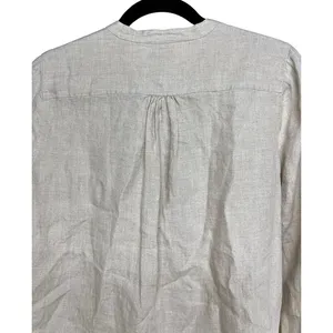 J.Crew Baird McNutt Linen Tunic Style Long‎ Sleeve Shirt Beige Women’s Size 4 thumbnail 4