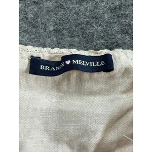 Brandy Melville Linen Cami Top Cream‎ Beige Empire Waist Tie Back Tank Small thumbnail 4