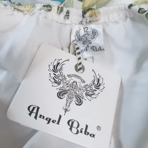 Angel Biba Tropical Leaves Print Halter Mini Dress Sz 12 Backless Angelcore Glam thumbnail 6