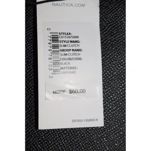 Nautica Slim Clutch Wallet Women OS Black NEW Saffiano Snap Card Slots thumbnail 6