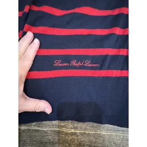 Lauren Ralph Lauren Women Striped Cotton Cardigan Sweater Navy/Red Size Large thumbnail 12