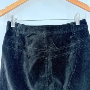 Ann Taylor Loft Velvet Mini Skirt Sz 2 Black Indie Gothic Y2K Holiday Academia thumbnail 7