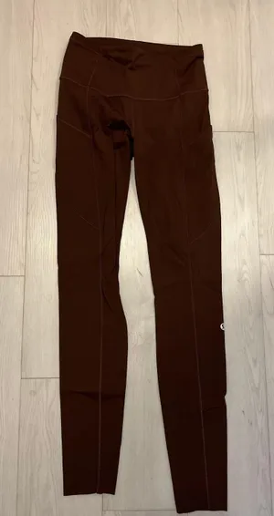 Lululemon Fast and Free High-Rise Tight 28" Non-Reflective Suede Brown Leggings thumbnail 1