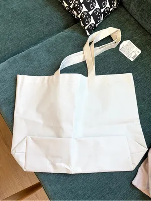 NWT Tote Bag With Tokyo Scenes Print Cream/Blue thumbnail 3